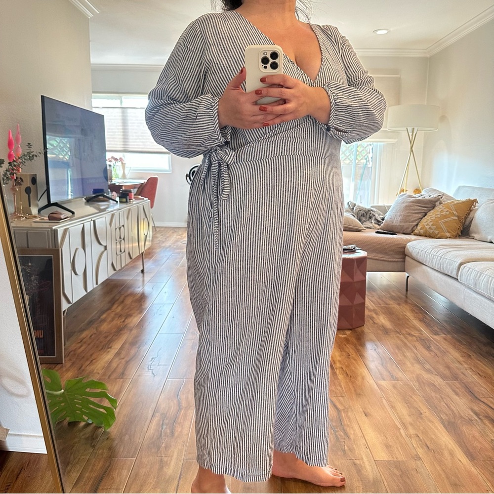 Old Navy Blue and White Striped Garment